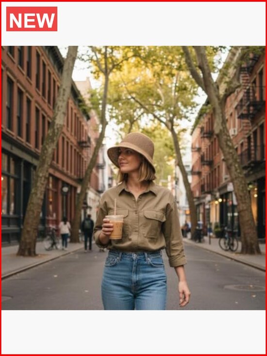 Women Straw Bucket Hat Knitted Paper Foldable Sun Hat Travel Beach UV Protection main image 4